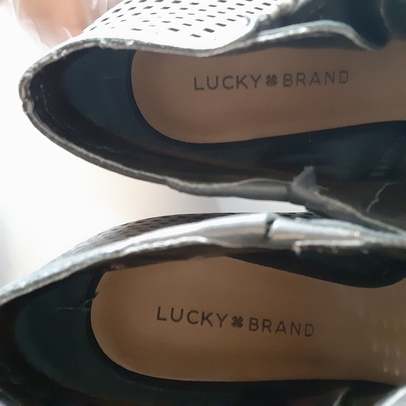 Lucky Brand black perforated leather booties - Picture 7 of 9